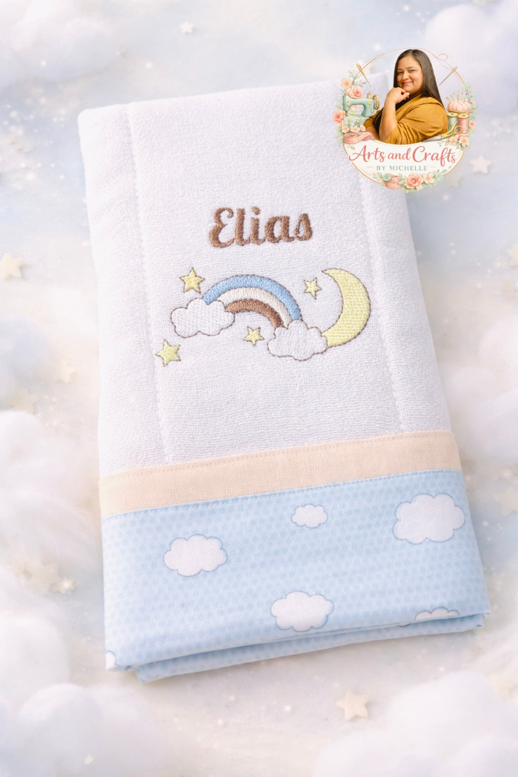 Rainbow Boy Baby Burp Cloth