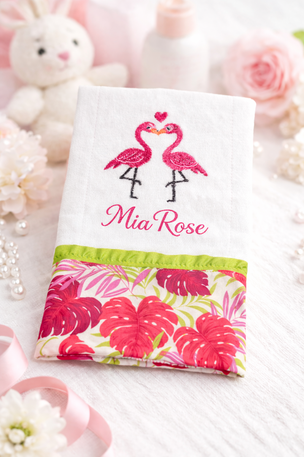 Flamingo Baby Burp Cloths – Soft, Absorbent & Essential for Everyday Use