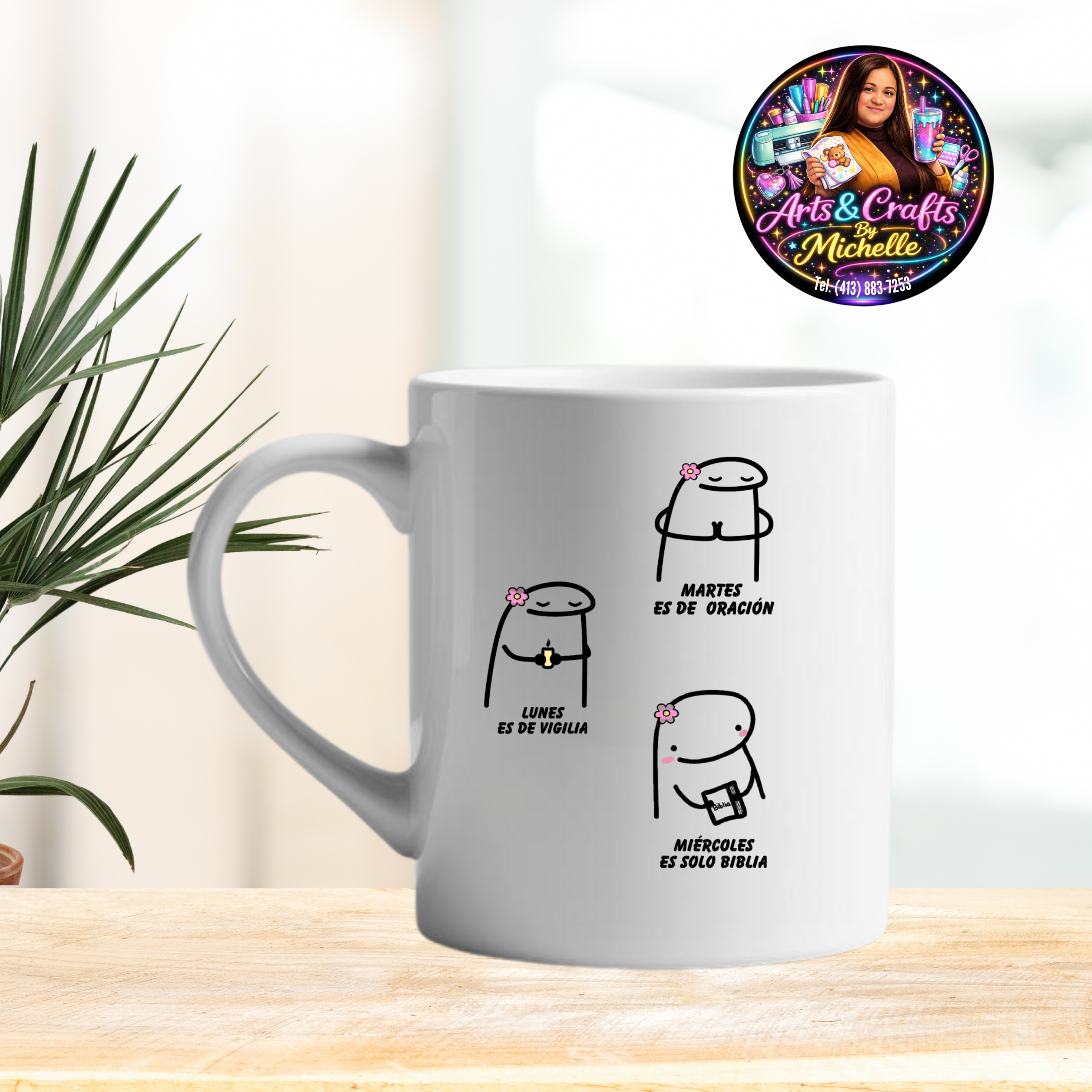 Flork Funny Christian PNG Design – Editable Canva Template – 15oz Mug Design – Instant Digital Download